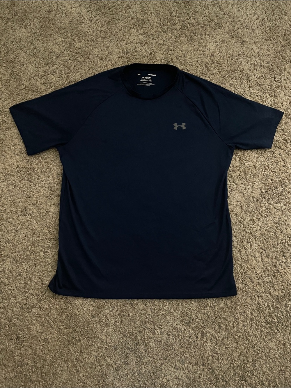Men’s Dark Navy Blue Under Armour Cotton & Polyester Size Medium T-shirt